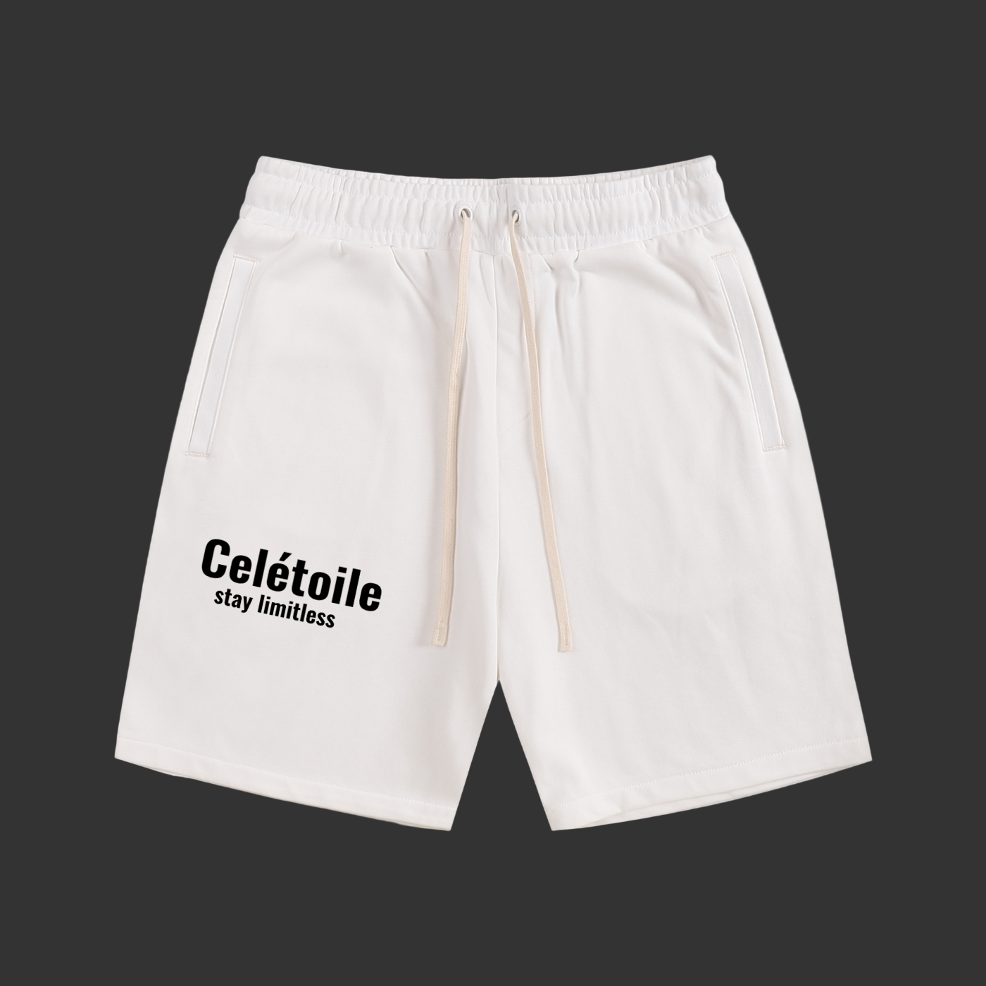 white unisex Celétoile shorts